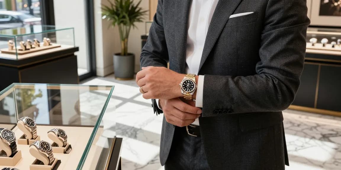 Showcasing elegant Rolex super clone watches in a luxury boutique setting with natural light.