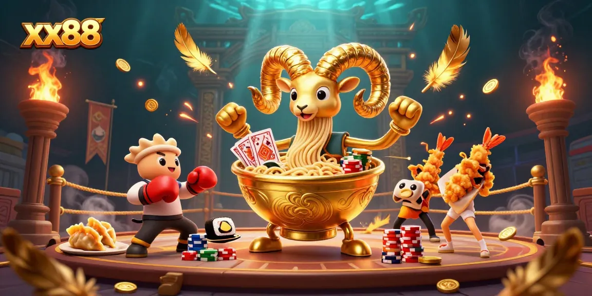 Experience the excitement of xx88 with unique gaming elements and vibrant characters in a dynamic scene.