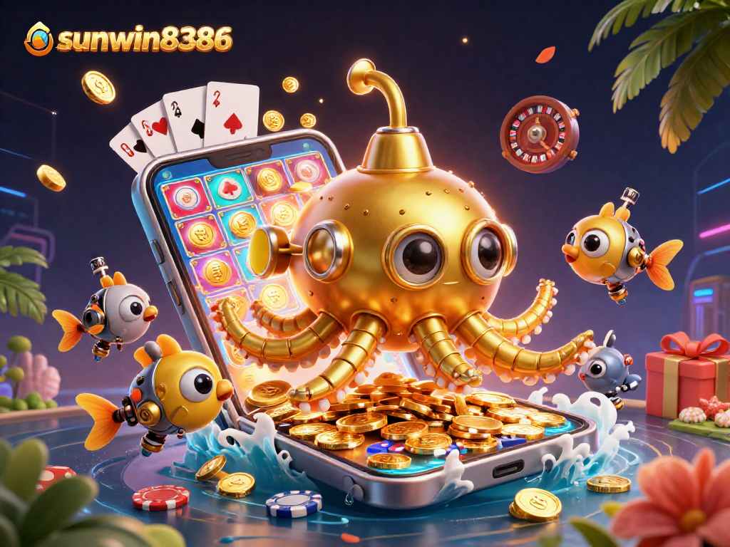 Engage with sunwin8386's thrilling slot games as golden kraken submarine emerges among golden coins