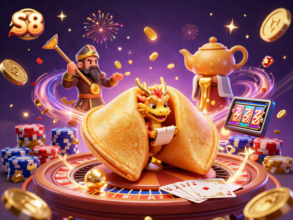 Engage with S8 gaming excitement amid a vibrant casino scene of fortune and strategy.