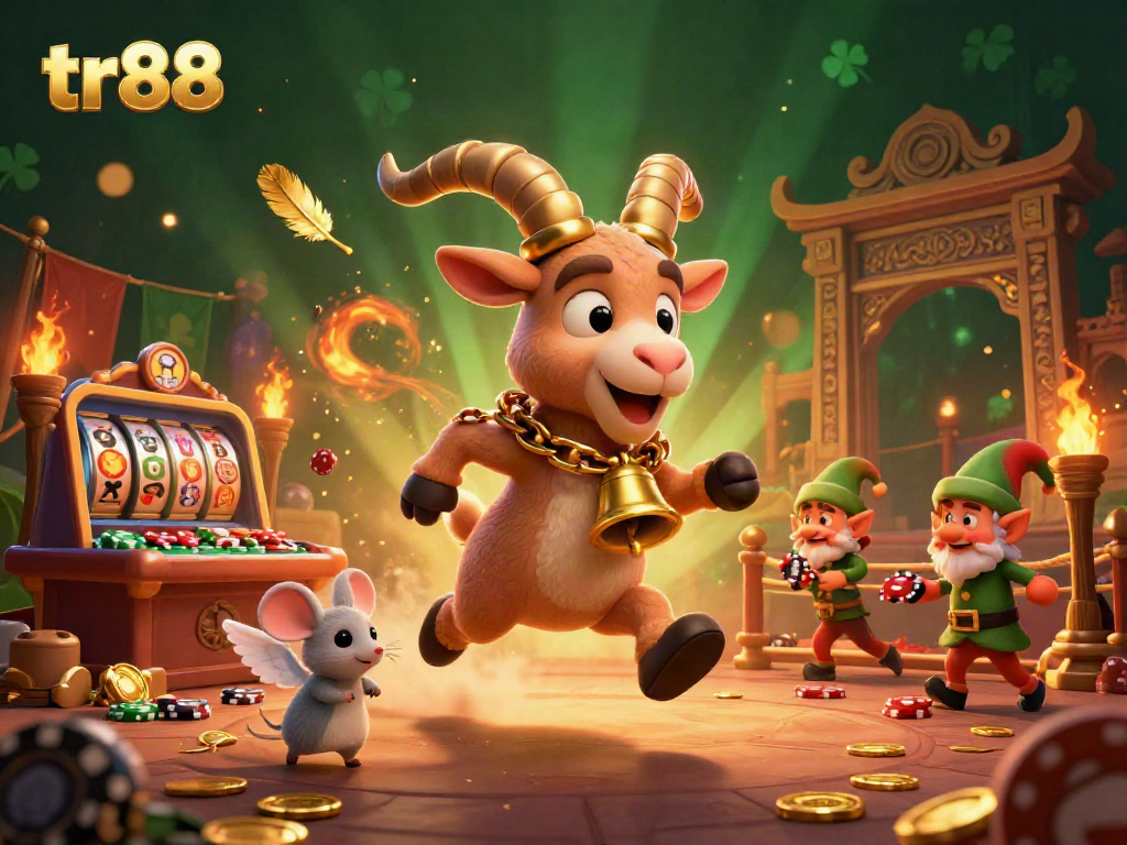 tr88 captivates gamblers with a lively holiday-horror casino scene featuring a Krampus goat and Christmas-themed chaos.