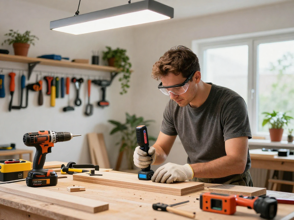 Skilled craftsman utilizing beta tools in a vibrant workshop
