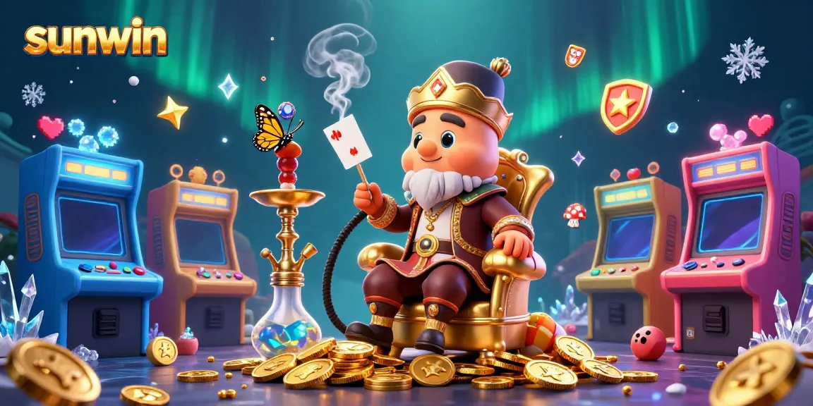 Experience engaging gameplay with sunwin, featuring a vibrant 3D illustration of a whimsical caterpillar master in a casino setting.