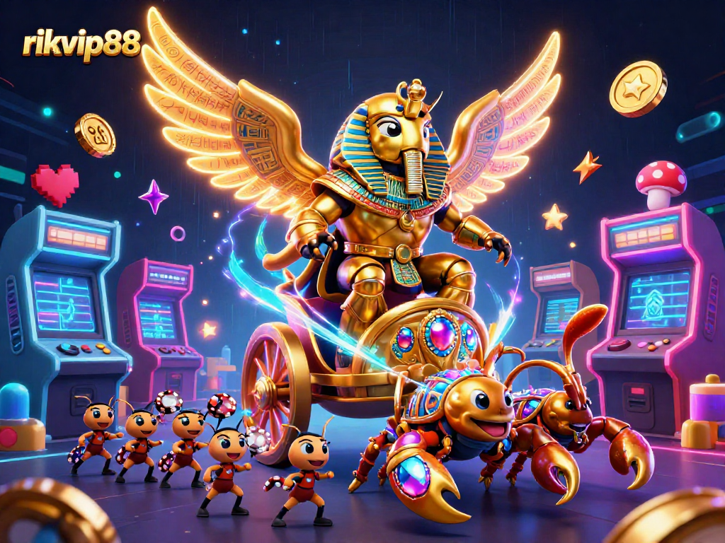 Experience thrilling gameplay with rikvip88's vibrant casino features and characters in an exciting digital scene.