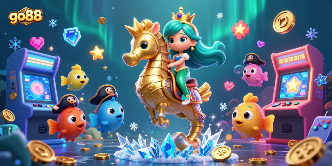 Engage with go88’s immersive gaming world featuring a bold mermaid and vibrant underwater elements.