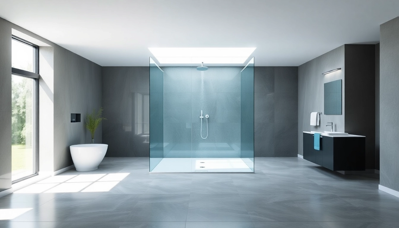 Stylish shower screens for wet rooms enhancing a modern bathroom's elegance and spaciousness.