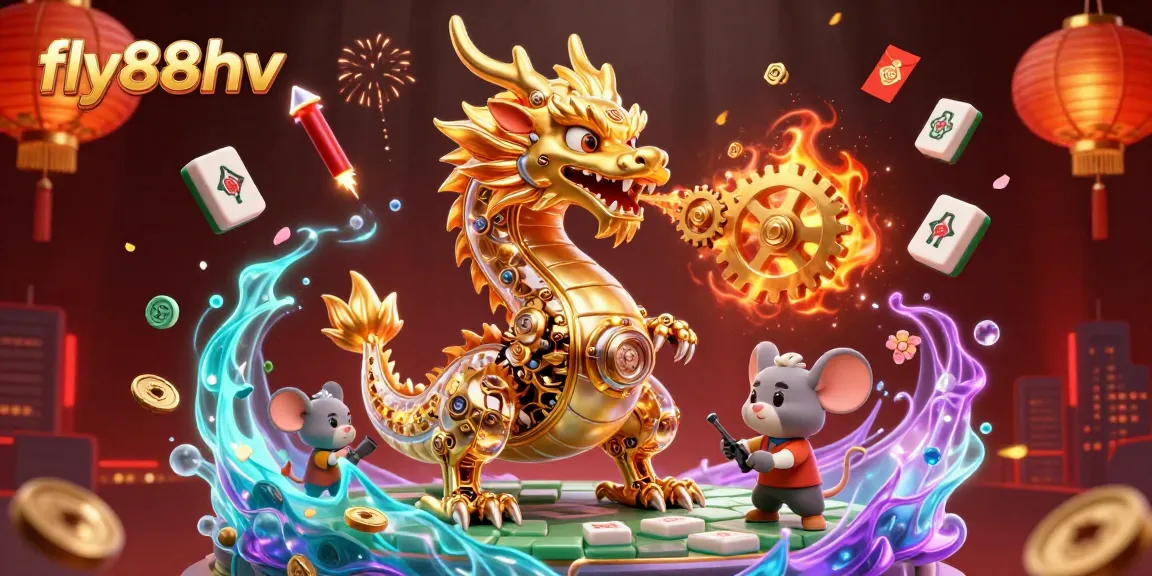 Experience thrilling games at fly88hv, featuring a golden dragon and engaging casino elements.