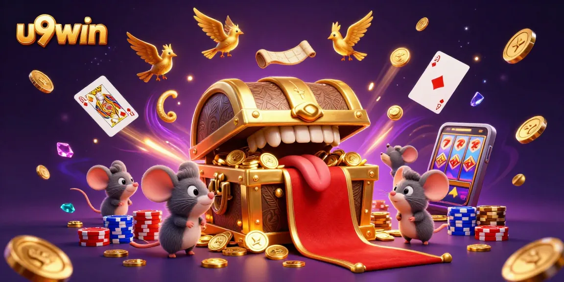 Experience the thrilling world of u9win with vibrant treasures and animated casino elements.