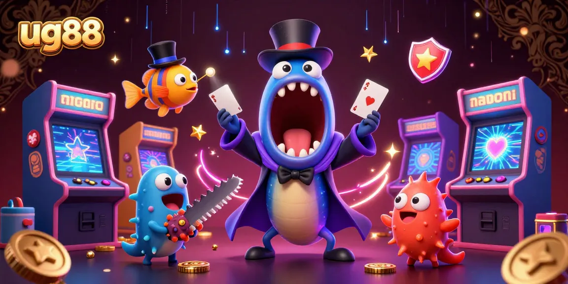 ug88 - Experience thrilling card tricks and vibrant gaming in an electrifying underwater casino world.
