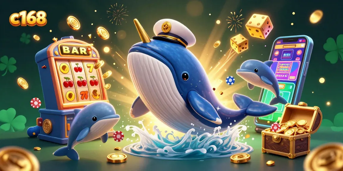 Spin to win with c168's vibrant casino adventure illustration featuring lucky characters and thrilling elements.