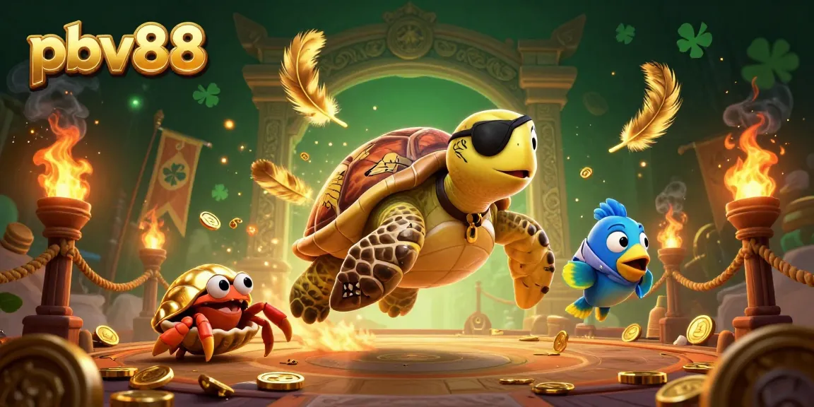 Engage with exciting pbv88 gameplay in a dynamic 3D scene featuring colorful characters and casino elements.