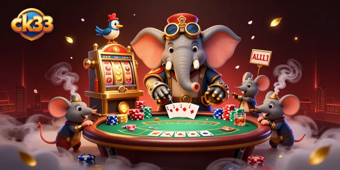 Experience thrilling gameplay with ck33's vibrant steampunk-themed casino illustration.