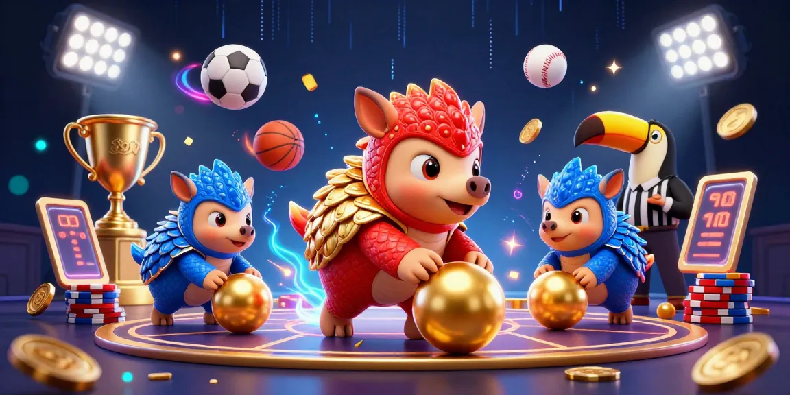 Experience the excitement of 3999bet with rival pangolins bowling through poker chips in a vibrant 3D scene.