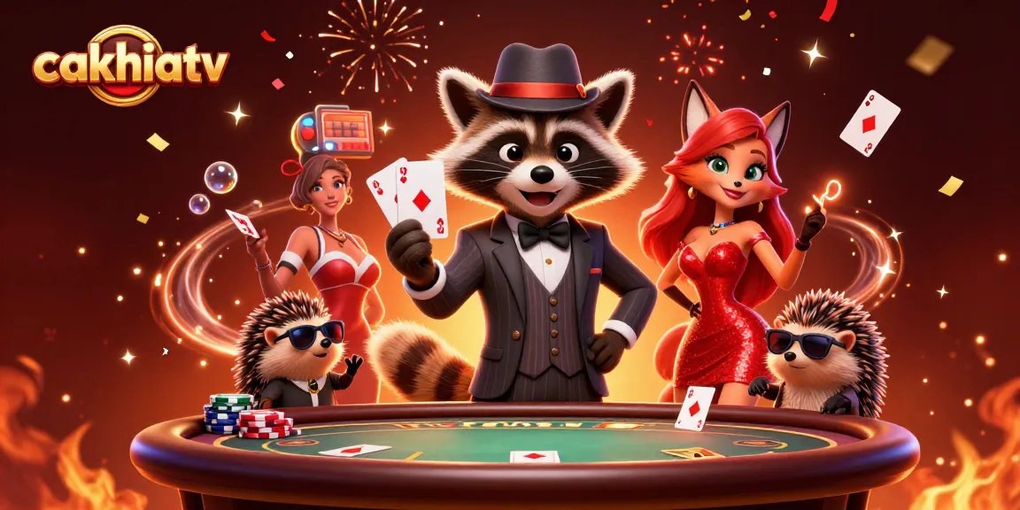 Experience thrilling poker action with cakhiatv as charming characters engage in a lively game.