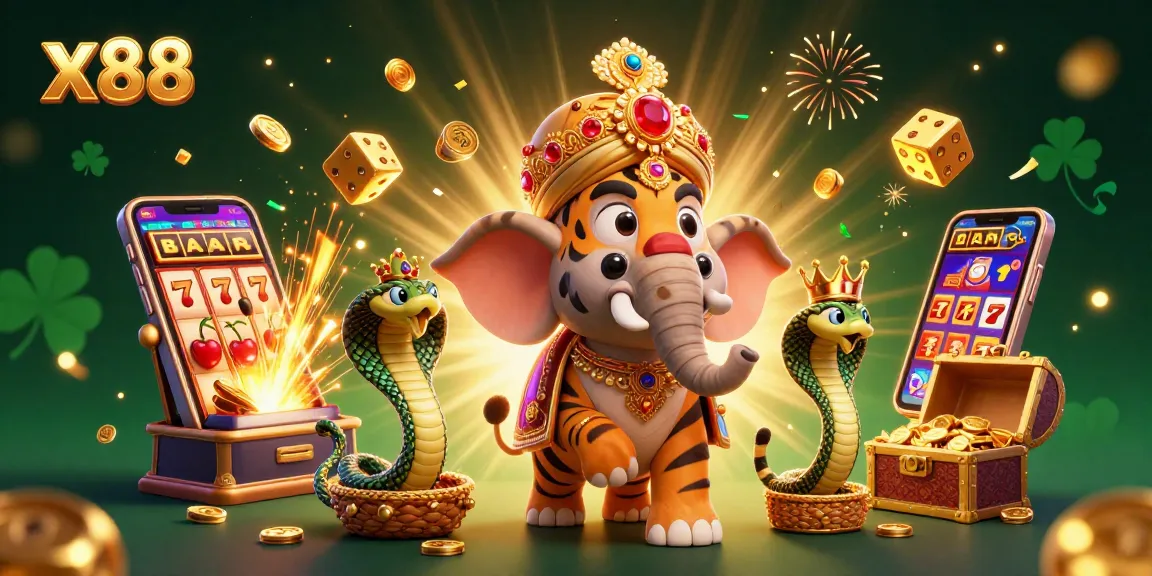 Experience exciting wins with x88 in this vibrant 3D casino scene featuring spectacular game elements.