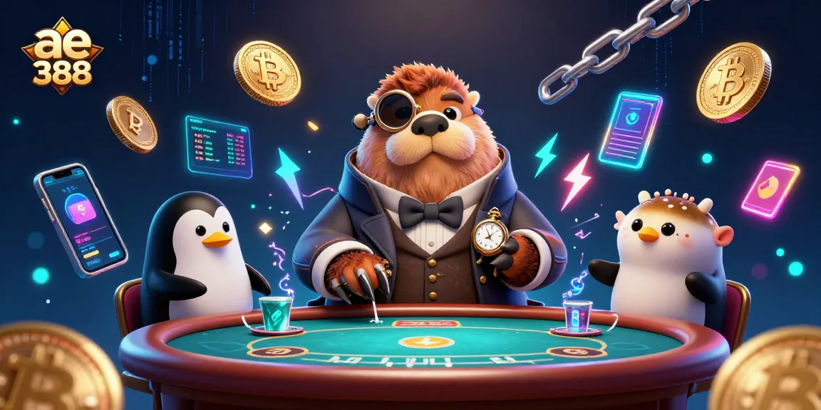 Experience ae 388's thrilling poker ambiance with a jolly walrus, penguin dealer, and a blushing pufferfish.